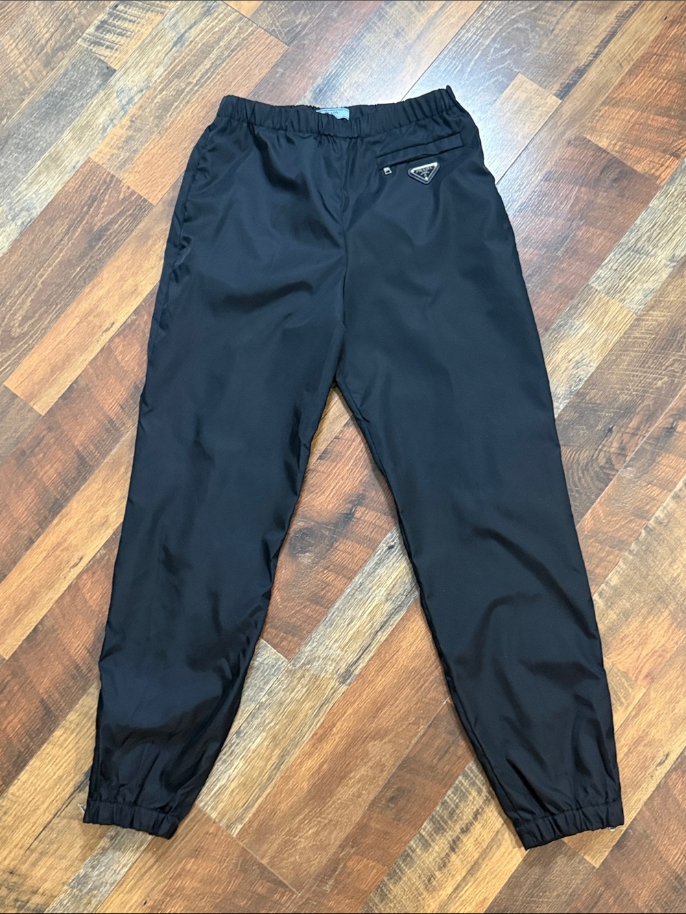 Prada Re-Nylon Black Jogger Pants Triangle Logo Size IT 42 Authentic - Picture 7 of 15